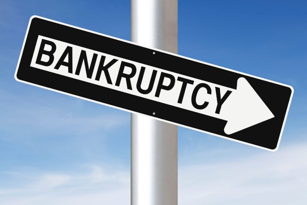 cartello segnale bancarotta